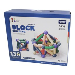 ساختنی  مگنت مدل MAGNETIC BLOCK BUILDING کد 300 مجموعه 136 عددی