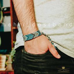 دستبند پسرانه دستبافت رنگبندی دلخواه - اکسسوری مهری
