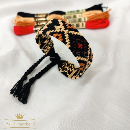 دستبند پسرانه دستبافت طرح سنتی - اکسسوری مهری
