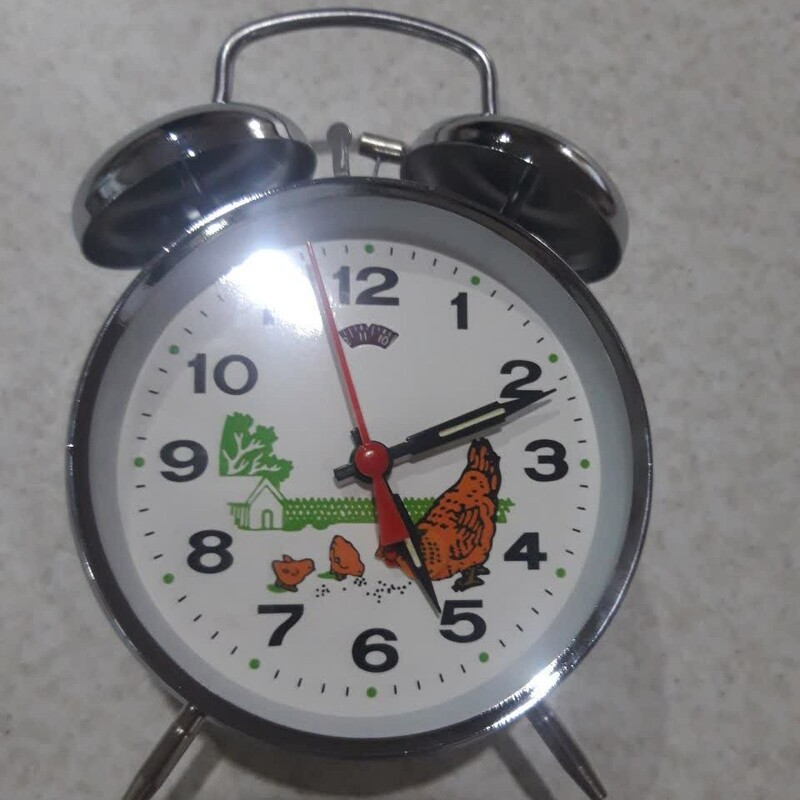 ساعت رومیزی کوکی مرغی زنگ دار زیبا و خاطره انگیز اااا.طرح مزرعه