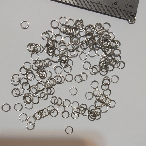 حلقه اتصال نقره‌ای سایز بسته ده گرمی(حدود150عدد)