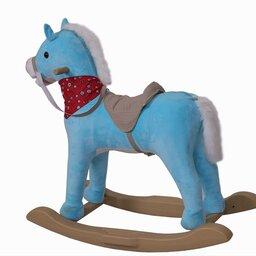 عروسک اسب گهواره ( تعادلی ) موزیکال تک شاخ دارای صدای چهار نعل و شیه اسب و اواز کابوی   چراغ قلبی شکل در سینه عروسک اسب 