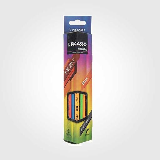 مداد مشکی سه گوش پیکاسو مدل picasso neon 9007 بسته 12 عددی

