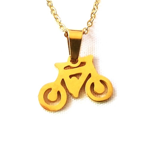 نیم ست استیل طلایی رنگ طرح دوچرخه کد 106