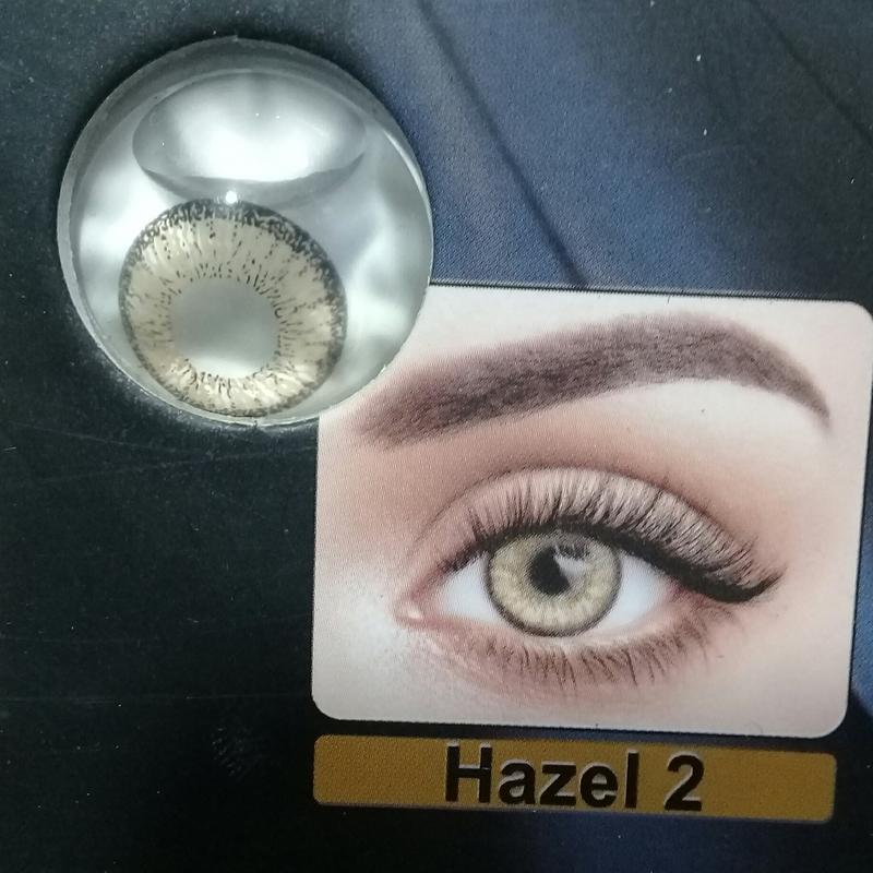 لنز چشم سالیانه رنگ عسلی2(HAZEL 2 )ساخت کره با مجوز بهداشت واستاندارد اروپا CE.و آبرسانی بالا.پرفروش ترین رنگ پایه عسلی