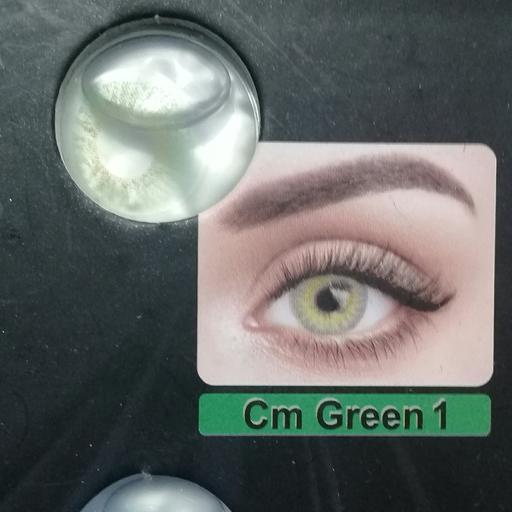 لنز چشم سالیانه رنگ سبز عسلی(1 )نیو ویژن ساخت کره بامجوز بهداشت واستاندارد اروپاCE  هدیه پک کامل  لنز وجالنزی و مایع لنز