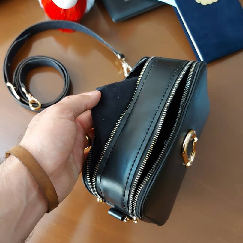 کیف رودوشی زنانه چرم طبیعی بزی و دستدوز 