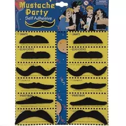 ست سبیل نمایشی مدل Black Mustache بسته 12 عددی