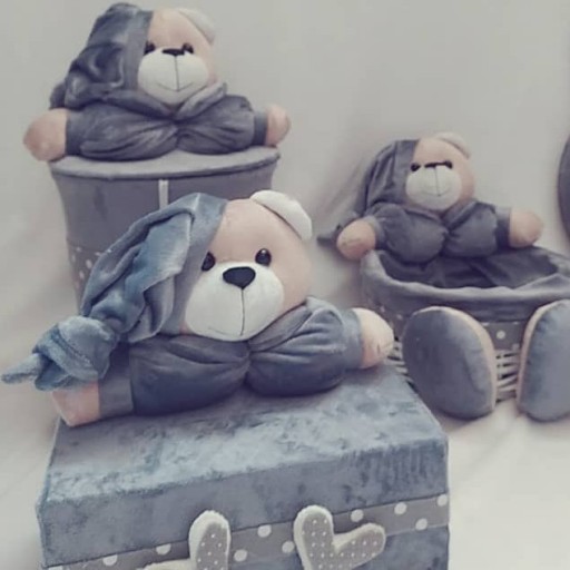 سطل و جا دستمال اتاق کودک مدل خرس