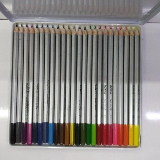 مداد رنگی 24 تایی جعبه فلزی stylish فروشگاه حسابی