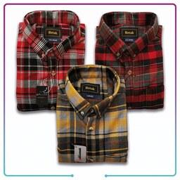 پیراهن مردانه پشمی گرم بالا زمستانه چهارخونه برند ریتک
