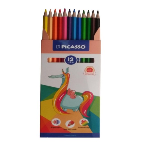 مدادرنگی 12 رنگ پیکاسو PICASSO - جعبه مقوایی - اصلی - طرح جدید