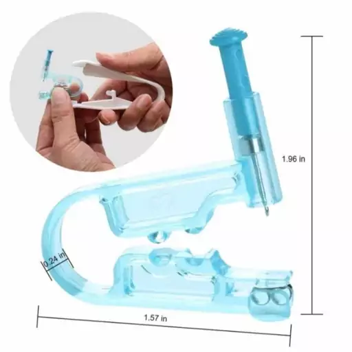 دستگاه سوراخ کن گوش با یک عدد گوشواره میخی پلاستیکی موجوده