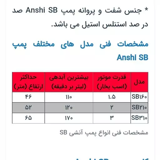 پمپ اب 2 اسب انشی ،ارسال رایگان