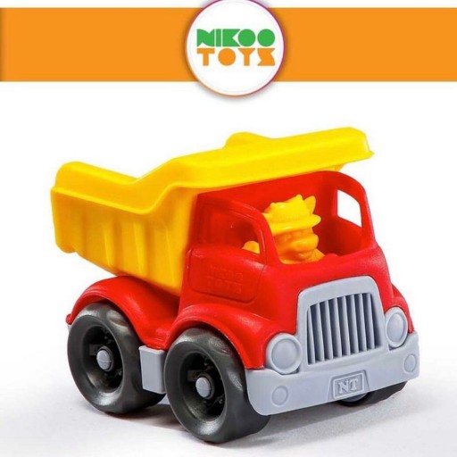 ماشین اسباب بازی نشکن ایرانی برند نیکوتویز مدل کامیون قرمز زرد