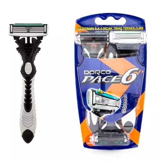 تیغ ژیلت دورکو مدل dorco pace 6 blades بسته 3 عددی