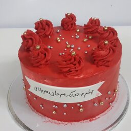 کیک خامه ای قرمز (خانگی)