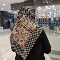 روسری حریر نخ دور دست دوز عیدانه  کد 014012
