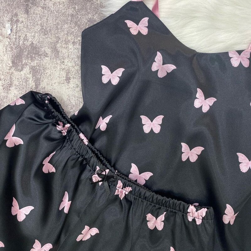 لباس خواب ساتن ابریشمی.طرح پروانه.سایز38تا46