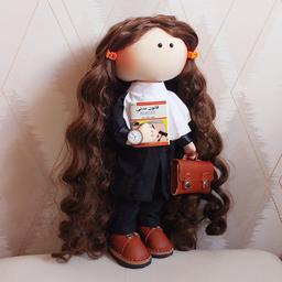 عروسک روسی خانم وکیل با موهای بلند و حالتدار بدون مقنعه با قد 35 سانتی