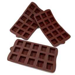 قالب سیلیکونی شکلاتی طرح مربعی شکلات تلخ