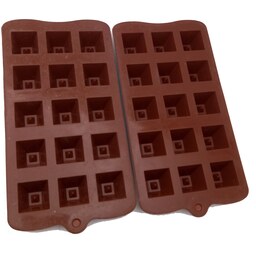 قالب شکلات سیلیکونی طرح مربع قیفی