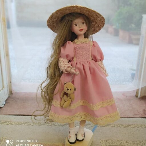عروسک سرامیکی ساخت ایران لباس صورتی