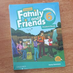 کتاب زبان فمیلی اند فرندز  American Family and Friends  6 سایز رحلی همراه با کتاب کار +Qr کد