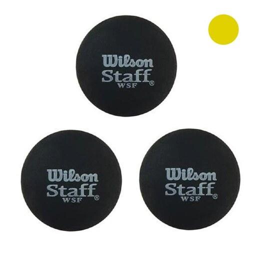 توپ اسکواش ویلسون مدل Staff یک نقطه زرد بسته 3 عددی (اصل)