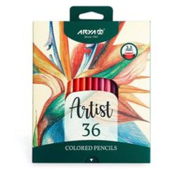 مداد رنگی 36 رنگ آریا مدل آرتیست مقوایی کیفیت بالا ویژه هنرمندان