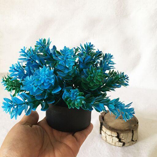 گلدان میخکی رنگ گل آبی بسته 2 عددی ابعاد 10 در 10 سانتی متر
