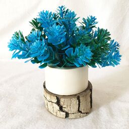 گلدان میخک رنگ گل  آبی بسته 2 عددی ابعاد 10 در 10 سانتی متر