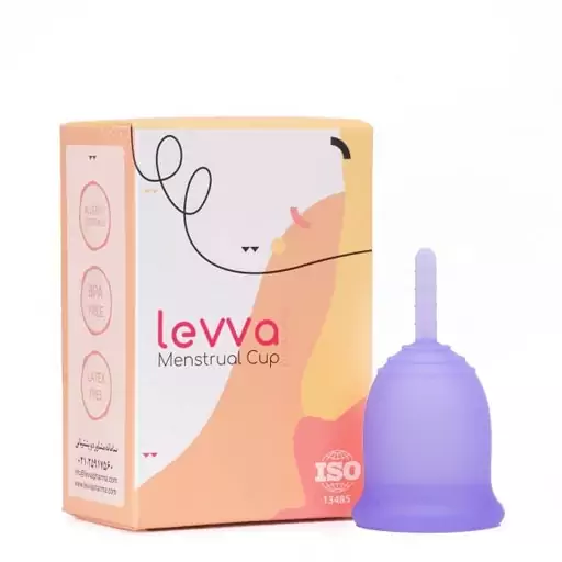 کاپ قاعدگی ( لیواکاپ ) سایز  1 برند لیوافارما( levva farma)، رنگ بنفش