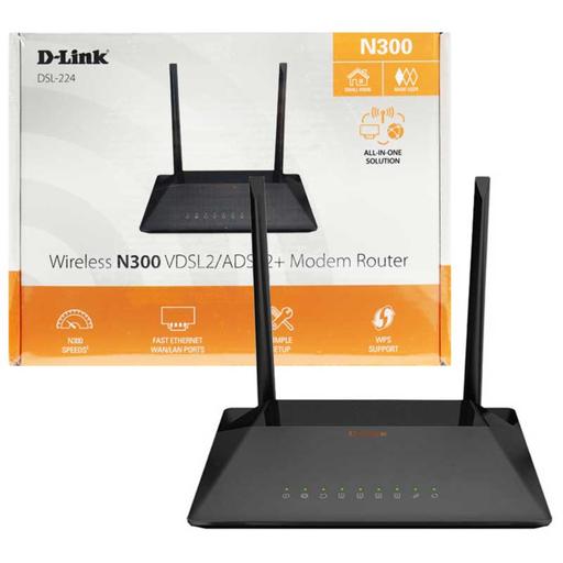 مودم  VDSL2 ADSL2 بی سیم 4 پورت D Link مدل DSL 224 N300
