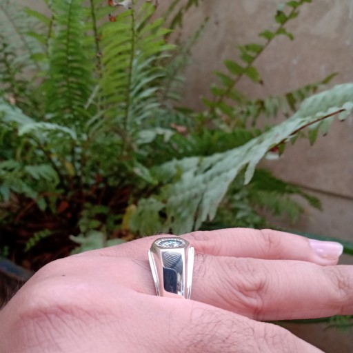 انگشتر نقره الماس روس(موزونایت)