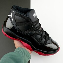 کفش جردن  Nike Jordan 11 مردانه رنگ مشکی قرمز سایز 41 تا 44 ( کتونی جردن - جردن 11 - کتونی جردن 11 - کفش نایک ) 