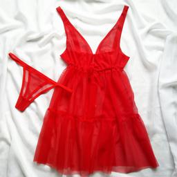 لباس خواب گت دار قرمز سایز 32 تا 54
