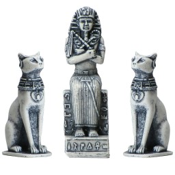 مجسمه پلی استر فرعون و گربه مجموعه سه عددی