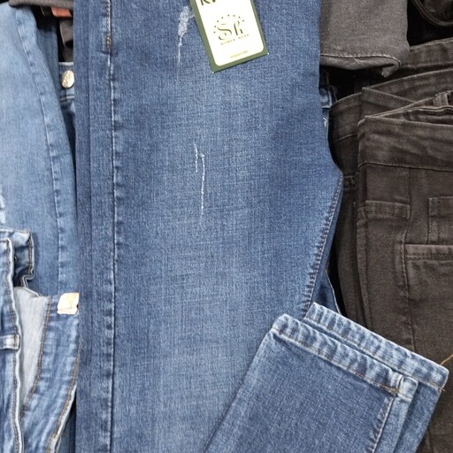 شلوار جین زنانه در دو رنگ آبی تیره و روشن قد 100در شش سایز38تا46