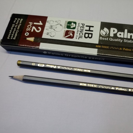 مداد مشکی پالمو(بسته 12 عددی) مدلnon-toxic چند ضلعی. چوبی
