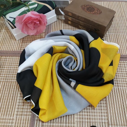 روسری کوبیک زرد طوسی رنگ سال