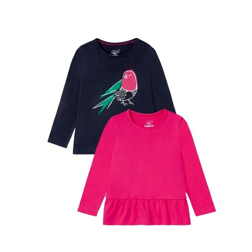 پک دو عددی بلوز  دخترانه طرح پرنده (2 تا 4) سال برند لوپیلو آلمان پوشاک کودک نیکا )