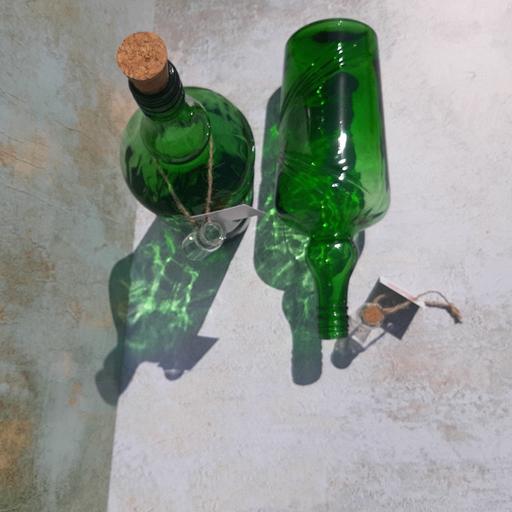 بطری شیشه سبز ونوس با درب چوب پنبه وارداتی حجم 1.300 سی سی 