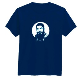 202606-تیشرت L سرمه ای نقش خورشید طرح شهید هادی فانریپ تمام پنبه، آستین کوتاه 