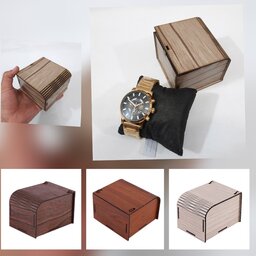 جعبه چوبی ساعت 6 عددی  طرح چوب فنری کهن