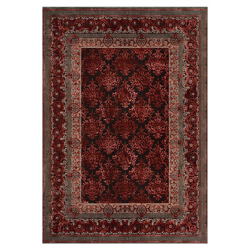 فرش ماشینی زانیس ارسال رایگان کد2131فانتزی طرح سنتی قرمز تک رو سایز 42x30 سانت