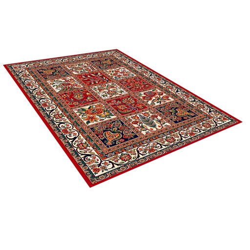 فرش ماشینی زانیس ارسال رایگان کد2550فانتزی طرح سنتی قرمز تک رو سایز42x30 سانت