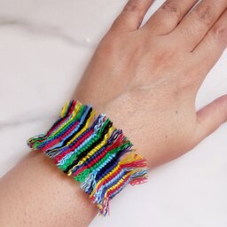 دستبند رنگین کمانی ( رنگی رنگی) زیبا شیک جدید و متفاوت