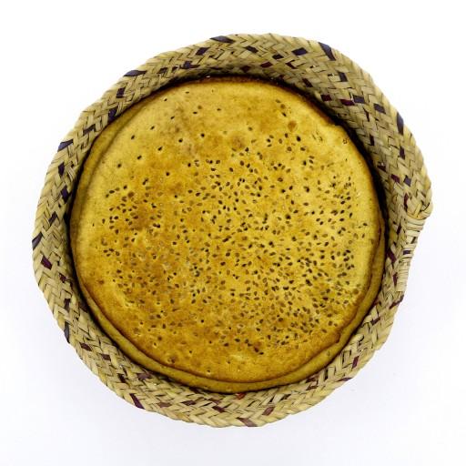 نان شیرمال زعفرانی تهیه شده از آرد کامل سبوس دار از گندم خراسان(کاموت) و نمک دریا با فرایند تخمیر طبیعی