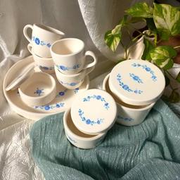 سرویس چای خوری طرح گل آبی ( فروش عمده)